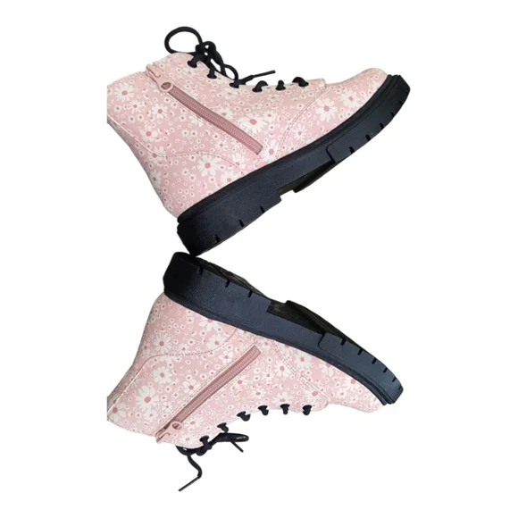 Art Class Girls’ Combat Boots – Pink Floral – Size 4 (New Without Tags) - Picture 2 of 6